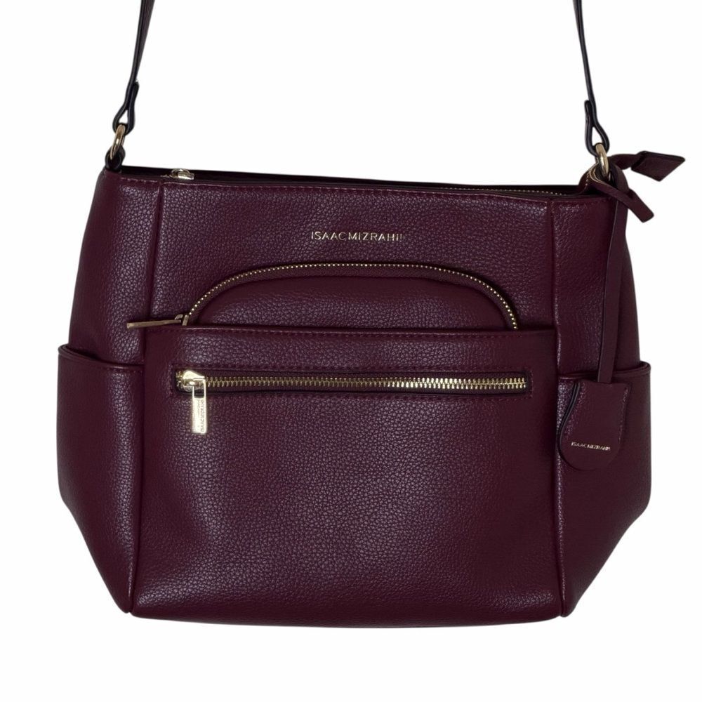 Isaac Mizrahi Deep Burgundy Shoulder Bag Pebbled NWOT